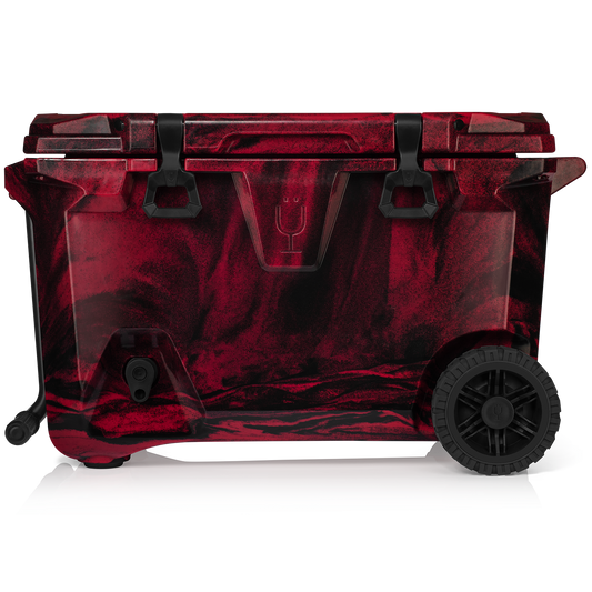 Brutank 55 quart rolling cooler red black swirl - US 2116
